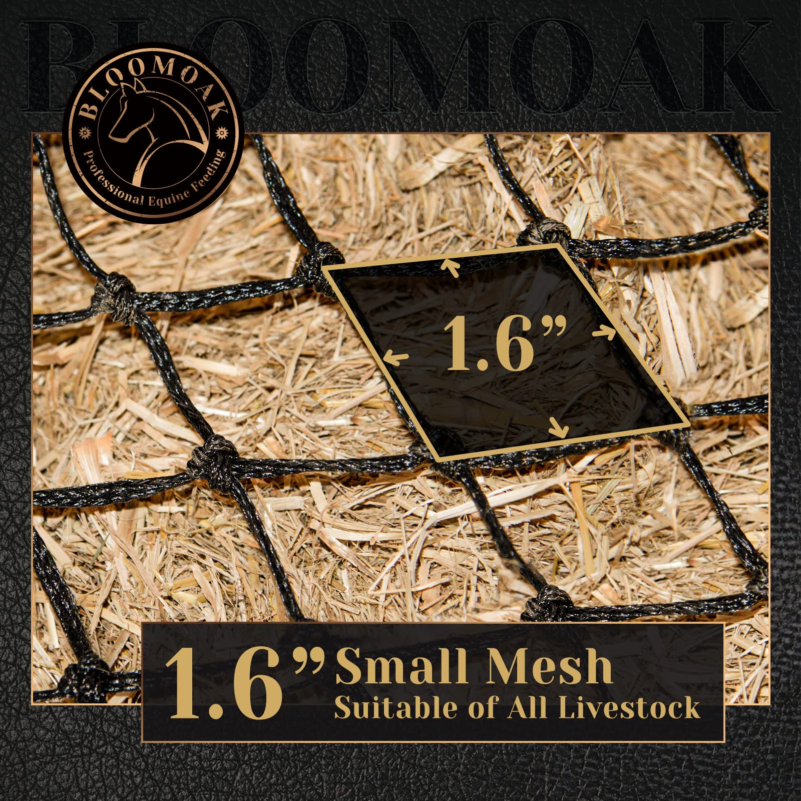 Bloomoak slow hay net mesh detail highlighting 1.6-inch openings.