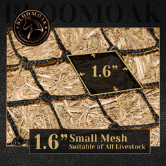 Bloomoak slow hay net mesh detail highlighting 1.6-inch openings.