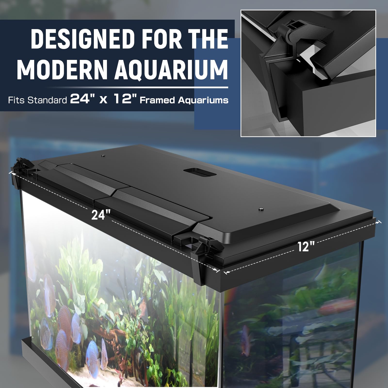 Blosail adjustable brightness LED keeps tank lighting flexible for day and night.