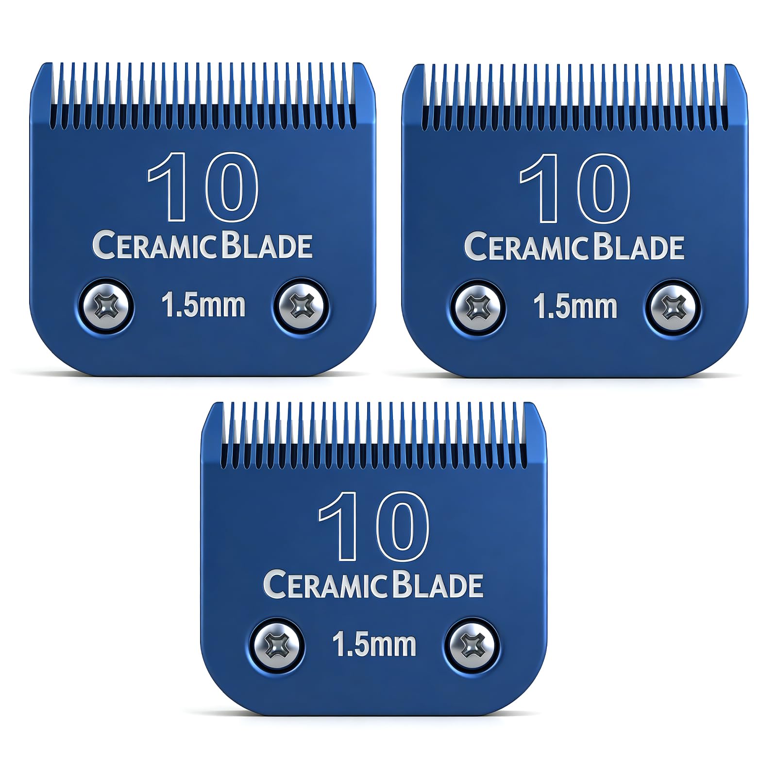BLOTMS 3-Pack Detachable Ceramic Blade Kit front view shows quick blade swaps for grooming