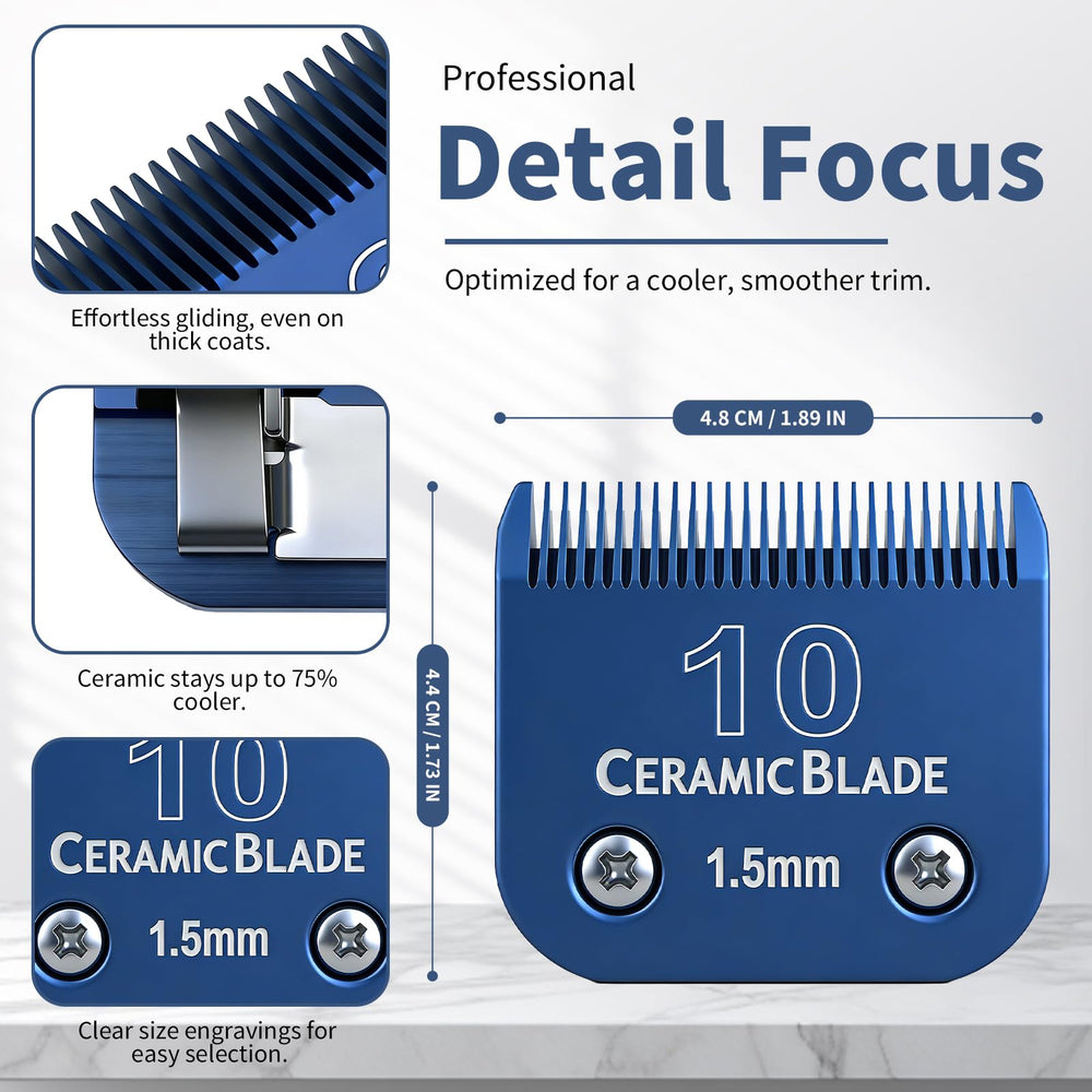 BLOTMS ceramic blade close-up highlights cooler edge and reduced pulling