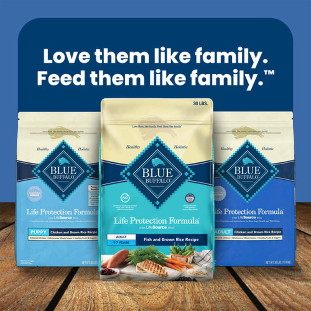 Serving suggestion shows a 34-lb bag for households