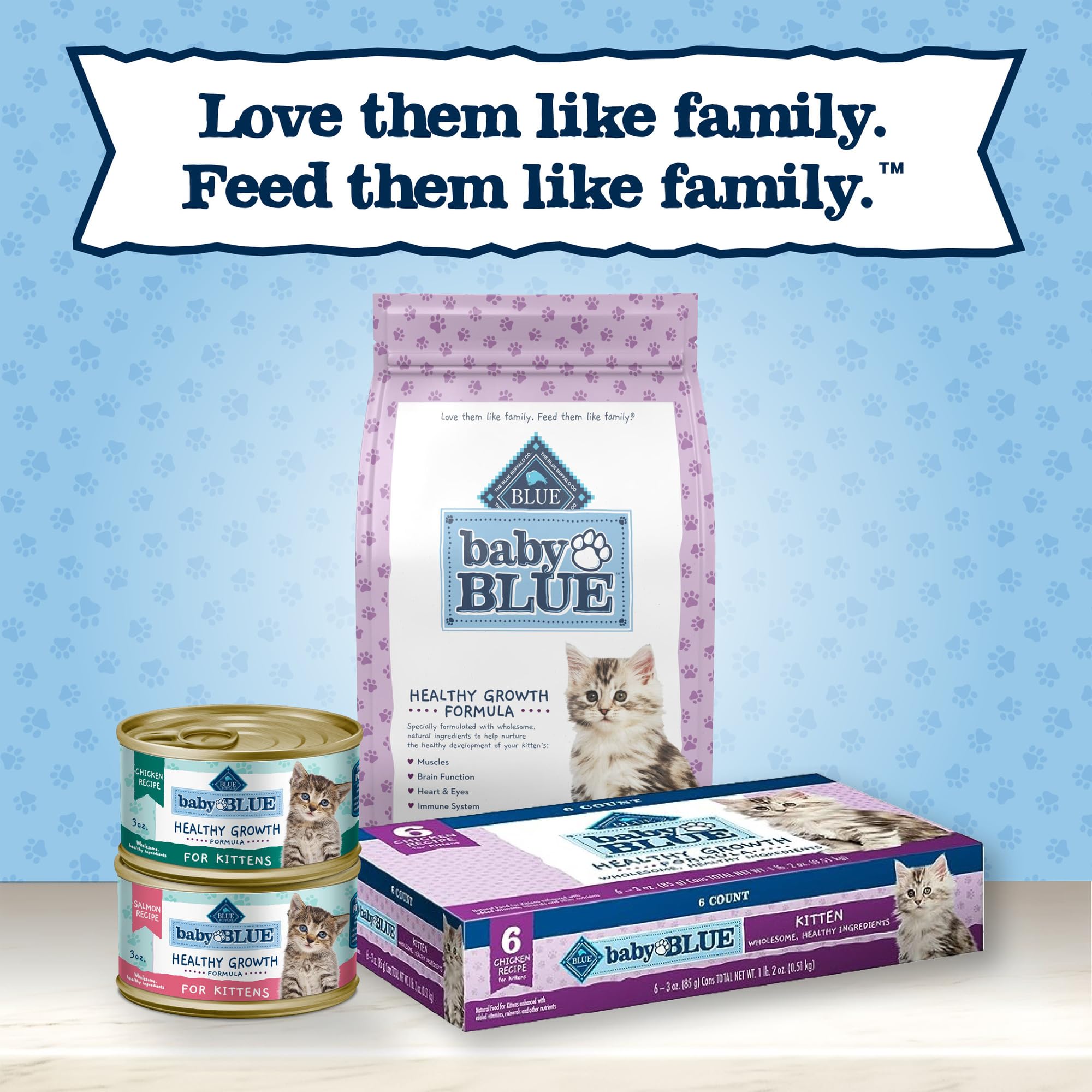 Blue Buffalo Baby BLUE 24-pack can display for easy stocking.