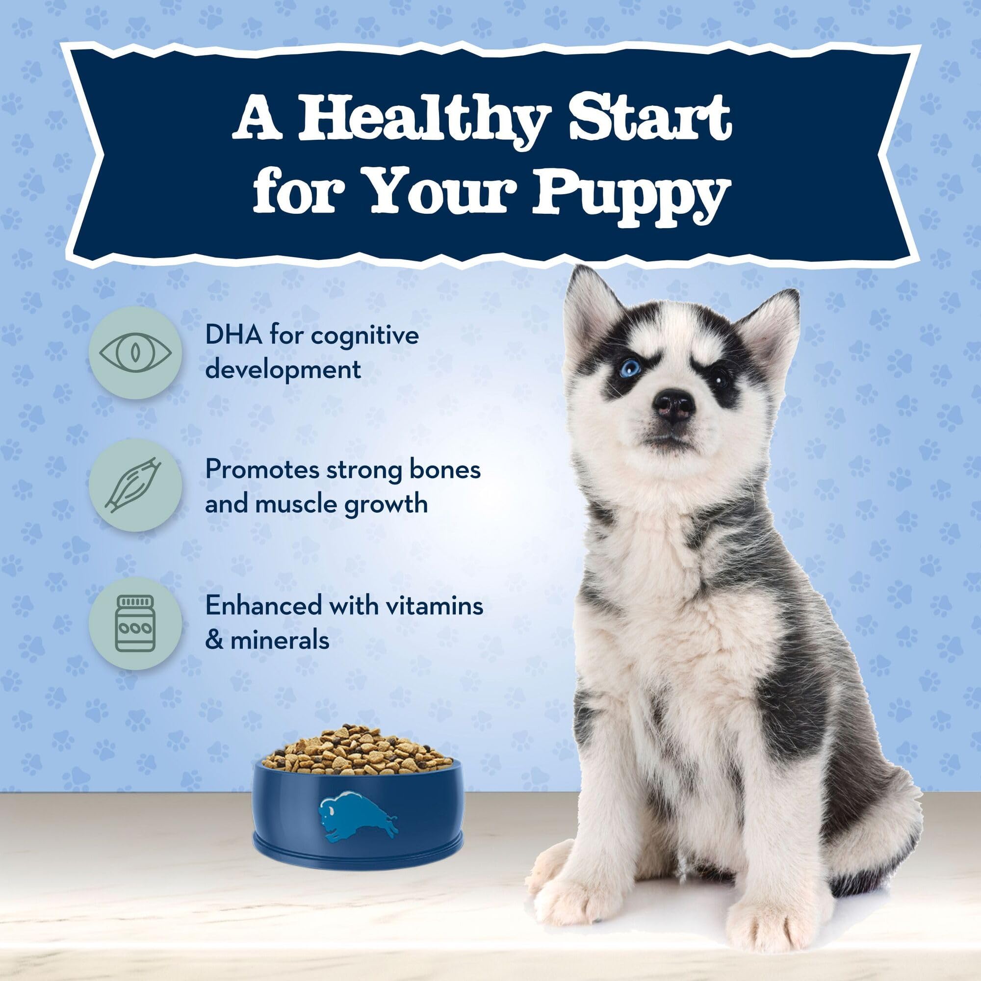 Blue Buffalo Baby BLUE DHA-ARA section for cognitive and retinal support