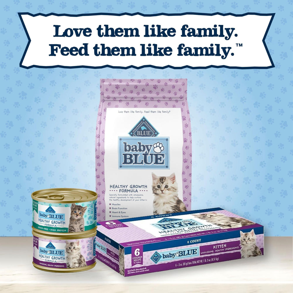 Blue Buffalo Baby Blue kitten pâté can image highlights hydration and moisture content