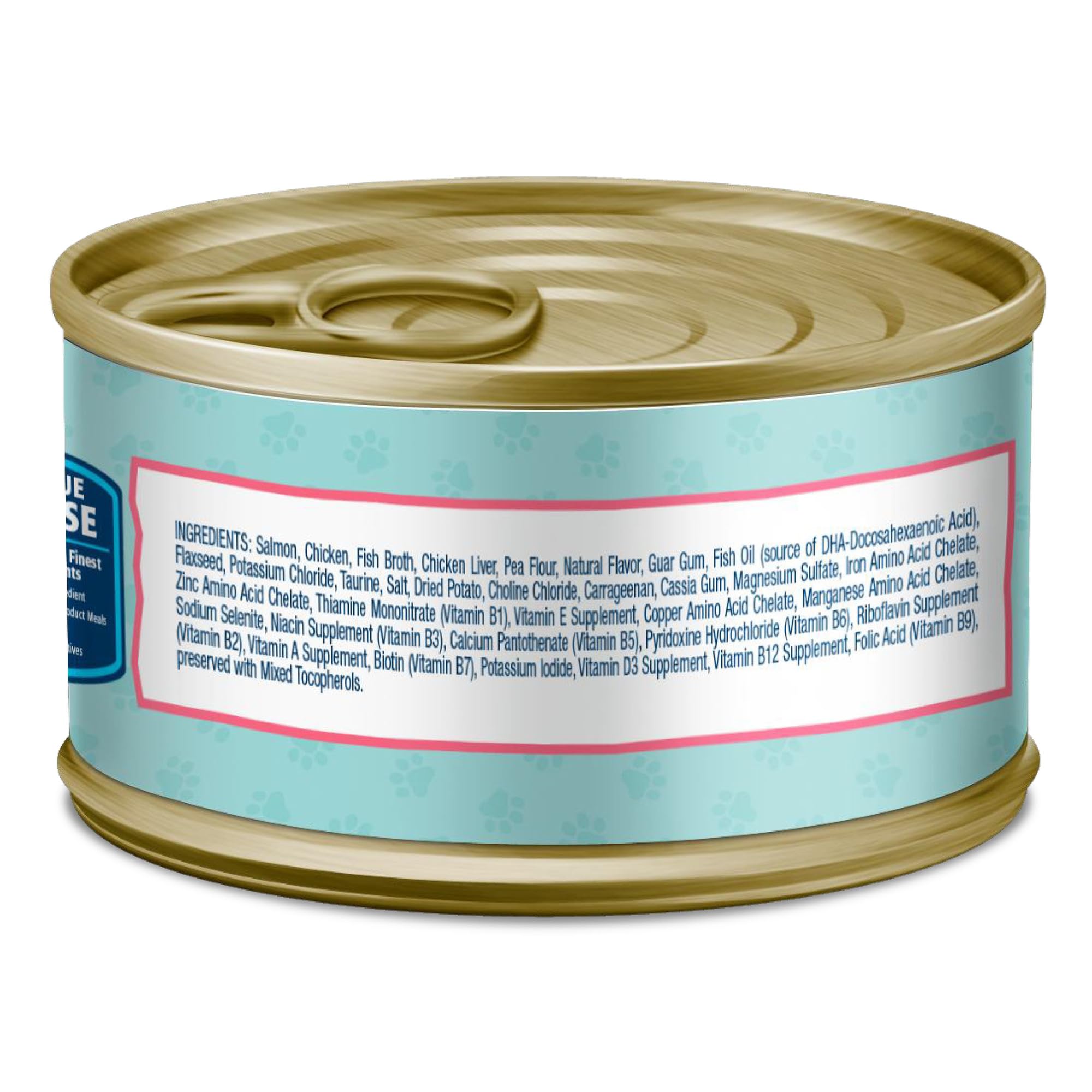 Blue Buffalo Baby BLUE Salmon Paté close-up shows creamy texture.