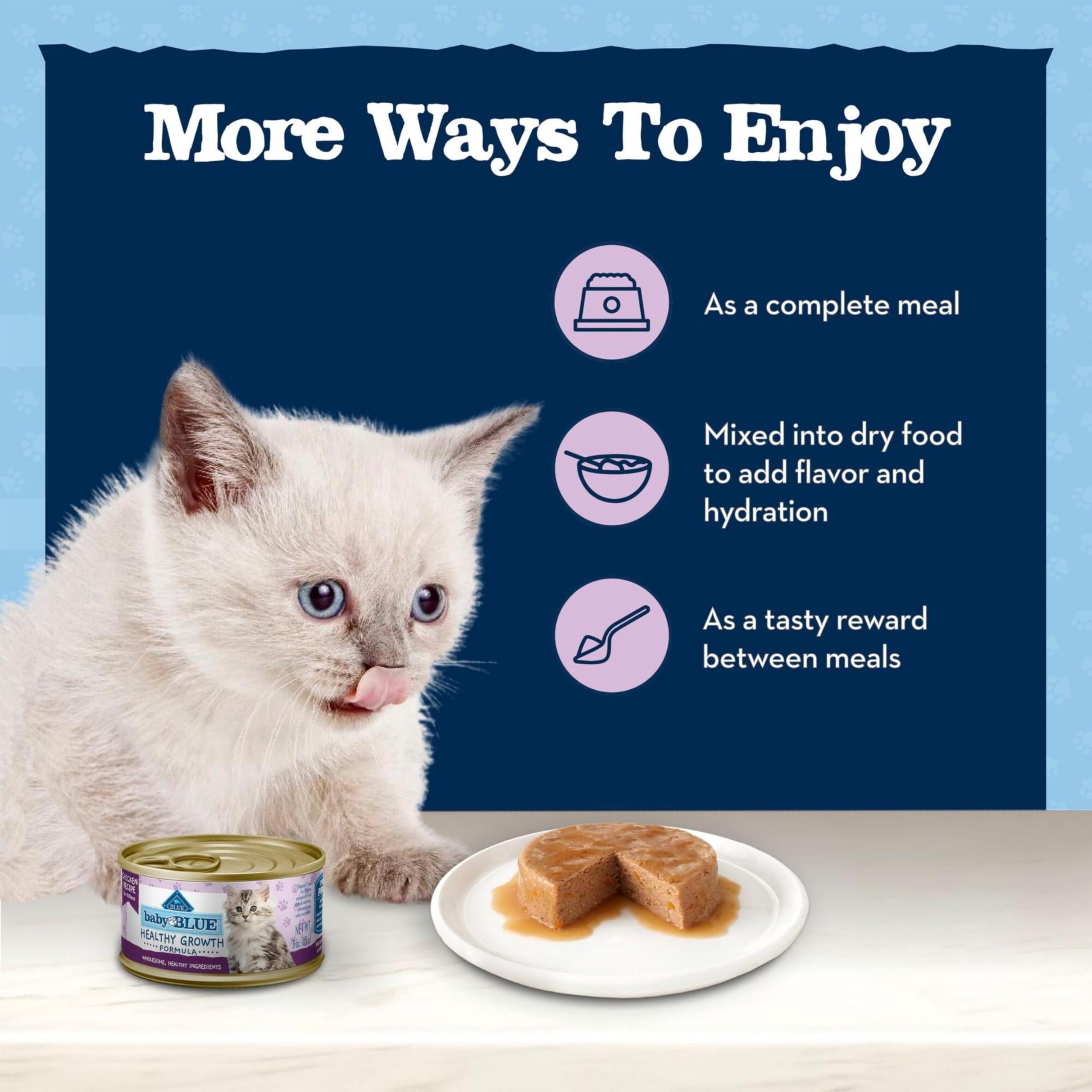Blue Buffalo Baby Blue 24-count pack image emphasizes convenient multi-pack feeding