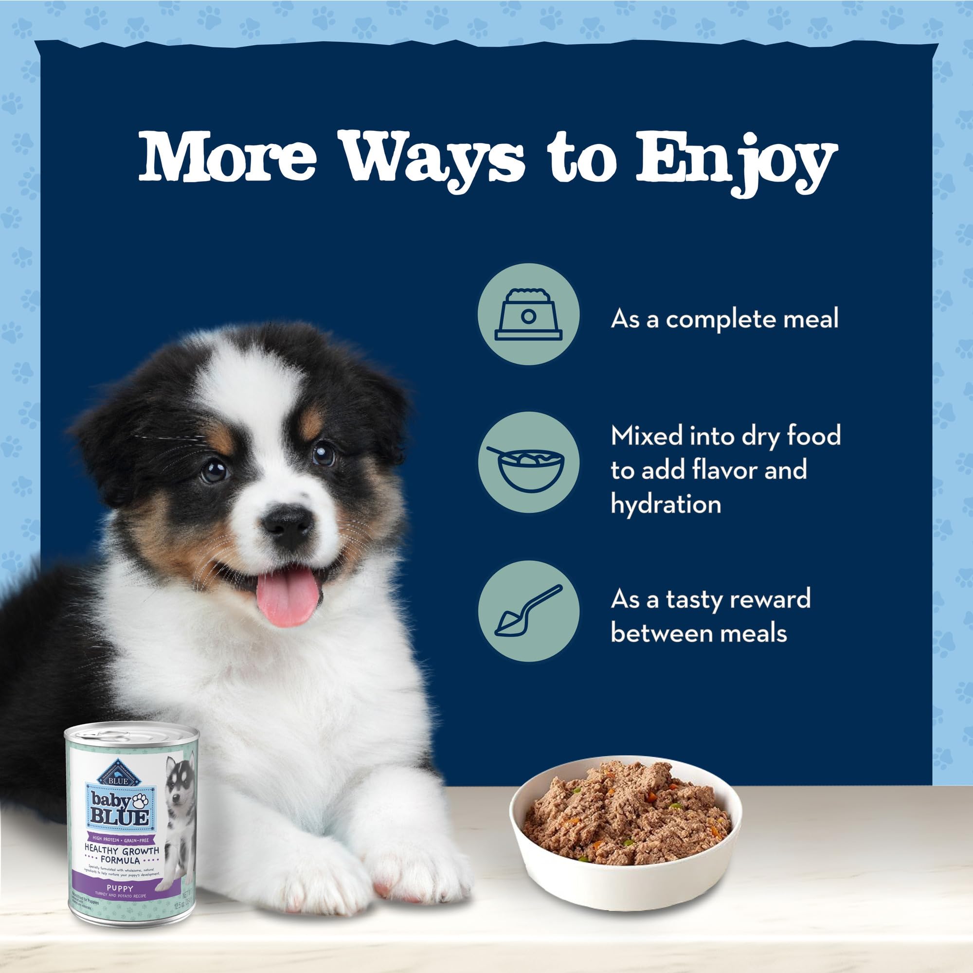 Blue Buffalo Baby BLUE portion size detail helps with feeding planning