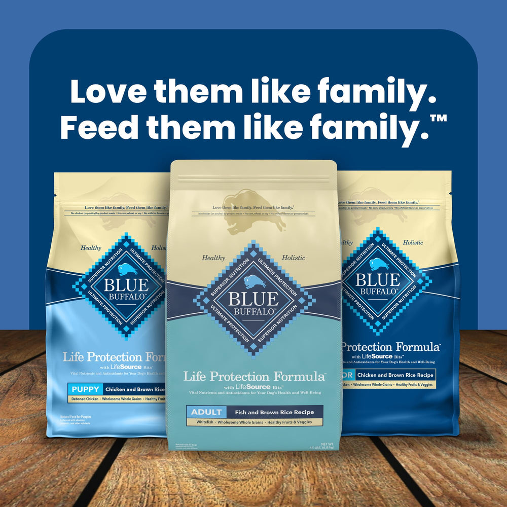 Blue Buffalo Balanced-Protein-Carbs serving hints at steady energy.