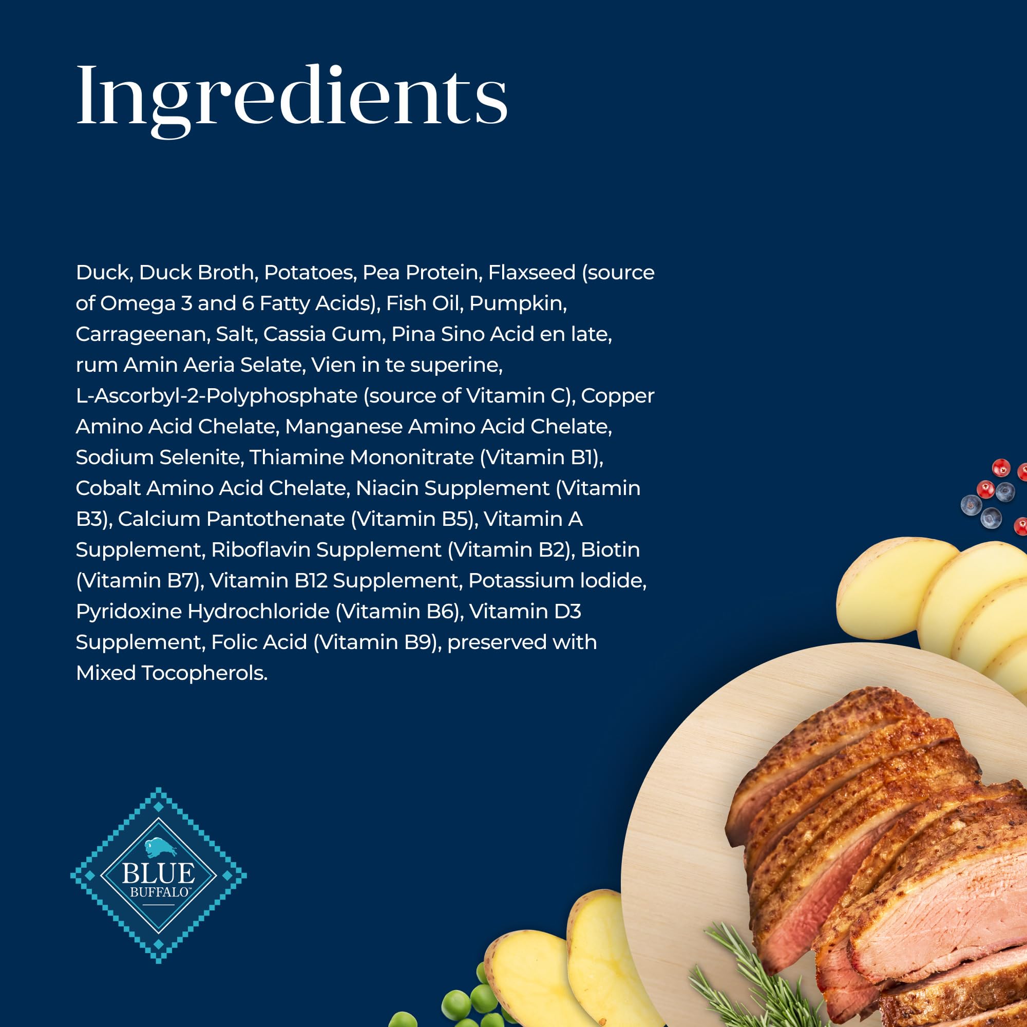 Blue Buffalo Basics adult-wet-food-banner image highlighting skin and stomach care