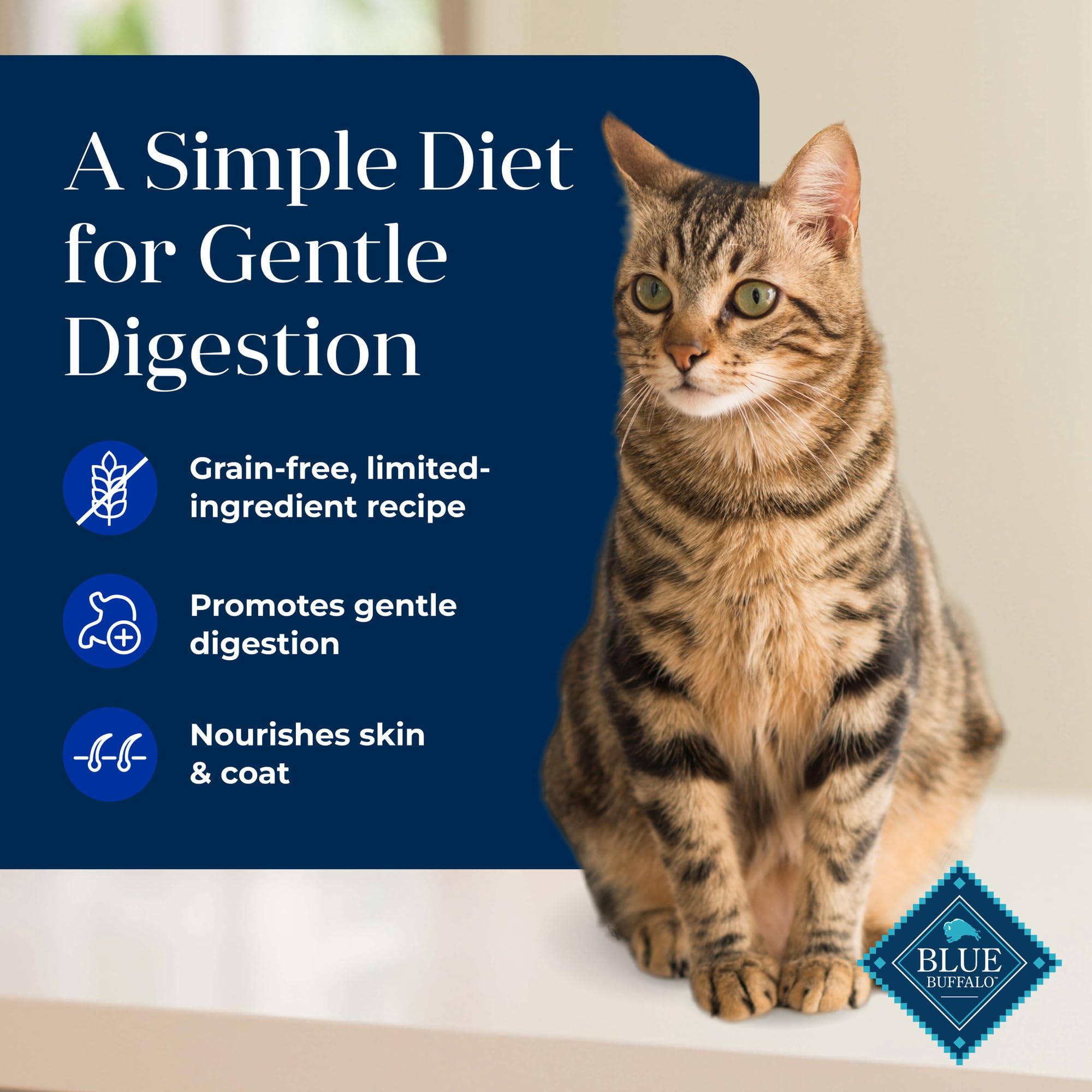 Blue Buffalo Basics grain-free formula designed for sensitive digestion