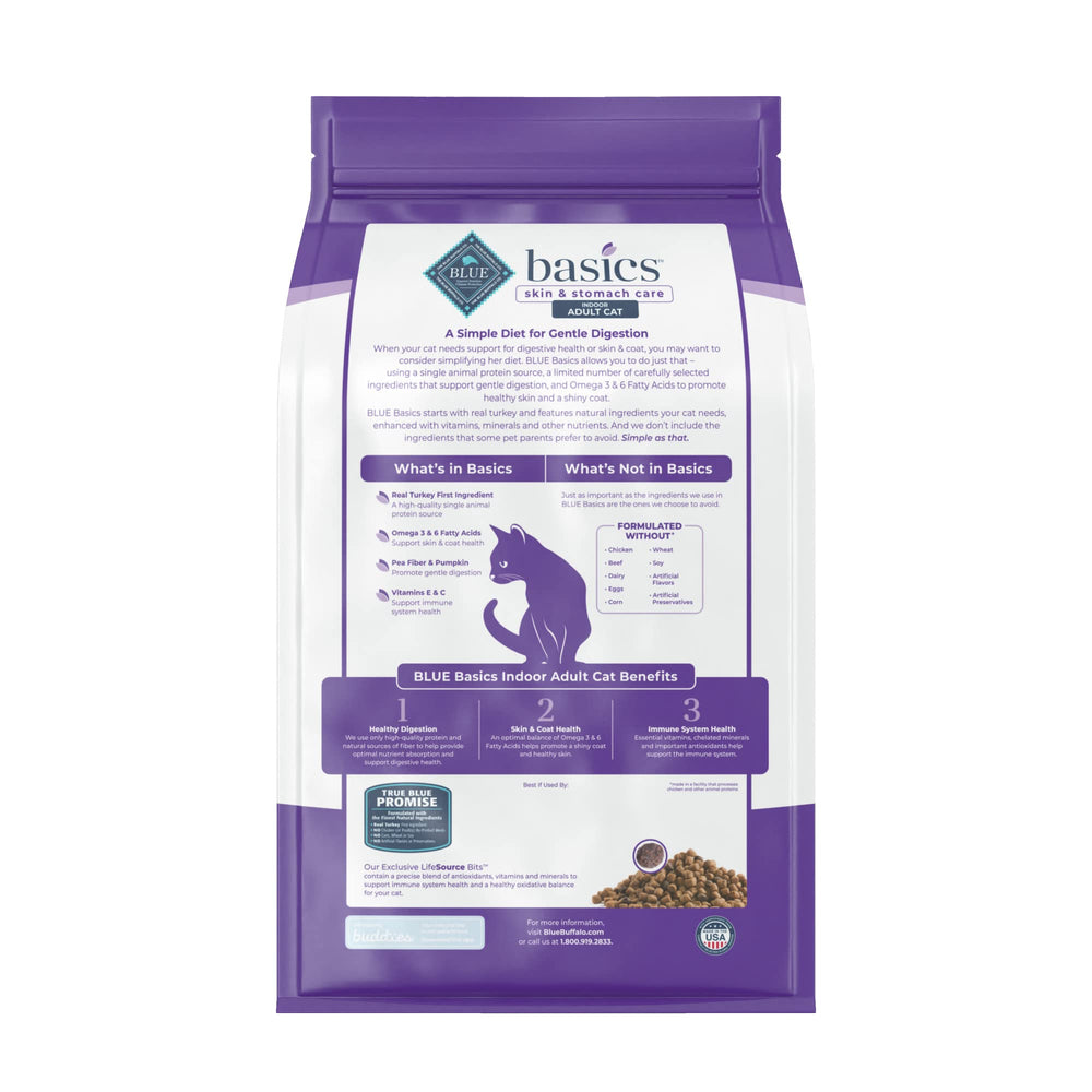 Blue Buffalo Basics grain-free ingredients highlight single protein source for sensitive stomachs