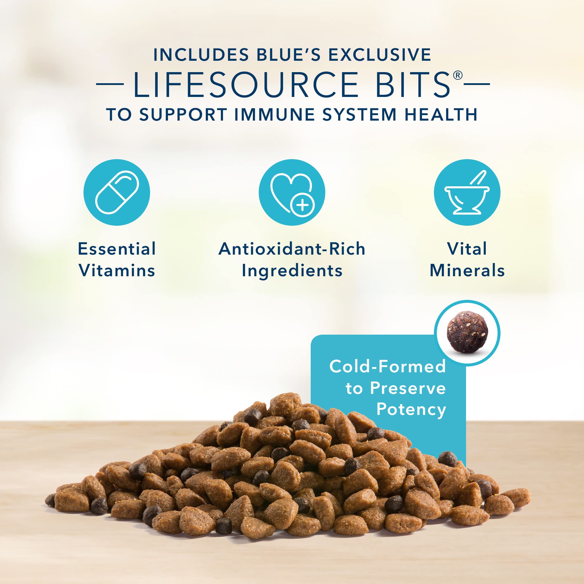Blue Buffalo Basics natural ingredients label highlights wholesome nutrition.