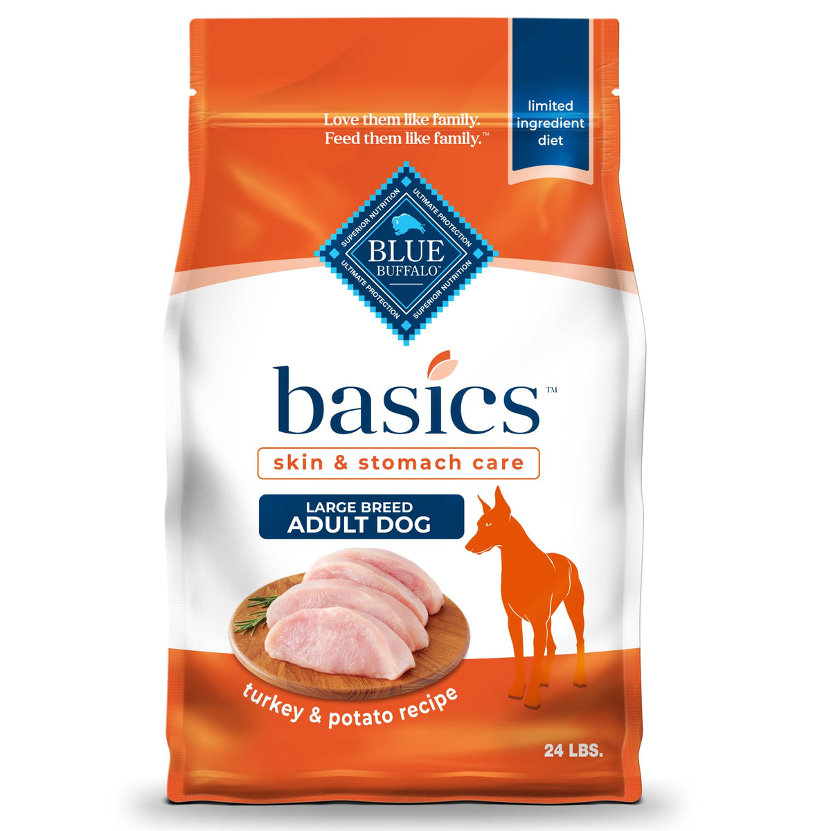 Blue Buffalo Basics large breed turkey-first ingredient supports digestible meals