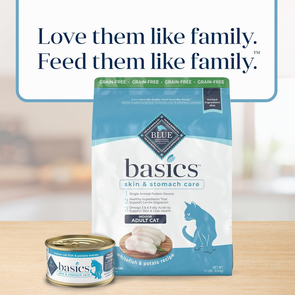 Blue Buffalo Basics no chicken poultry-by-product image confirms poultry-free recipe.