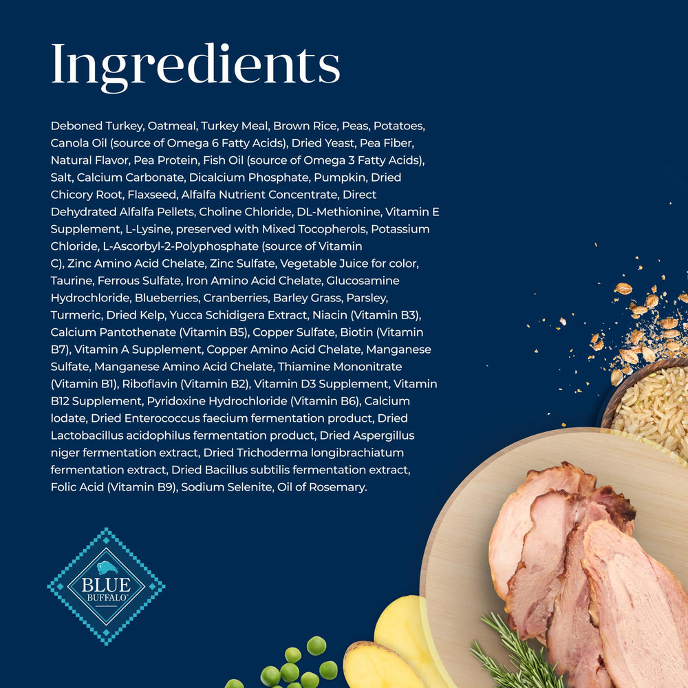 Blue Buffalo Basics small-breed formula with no corn, wheat, or soy.