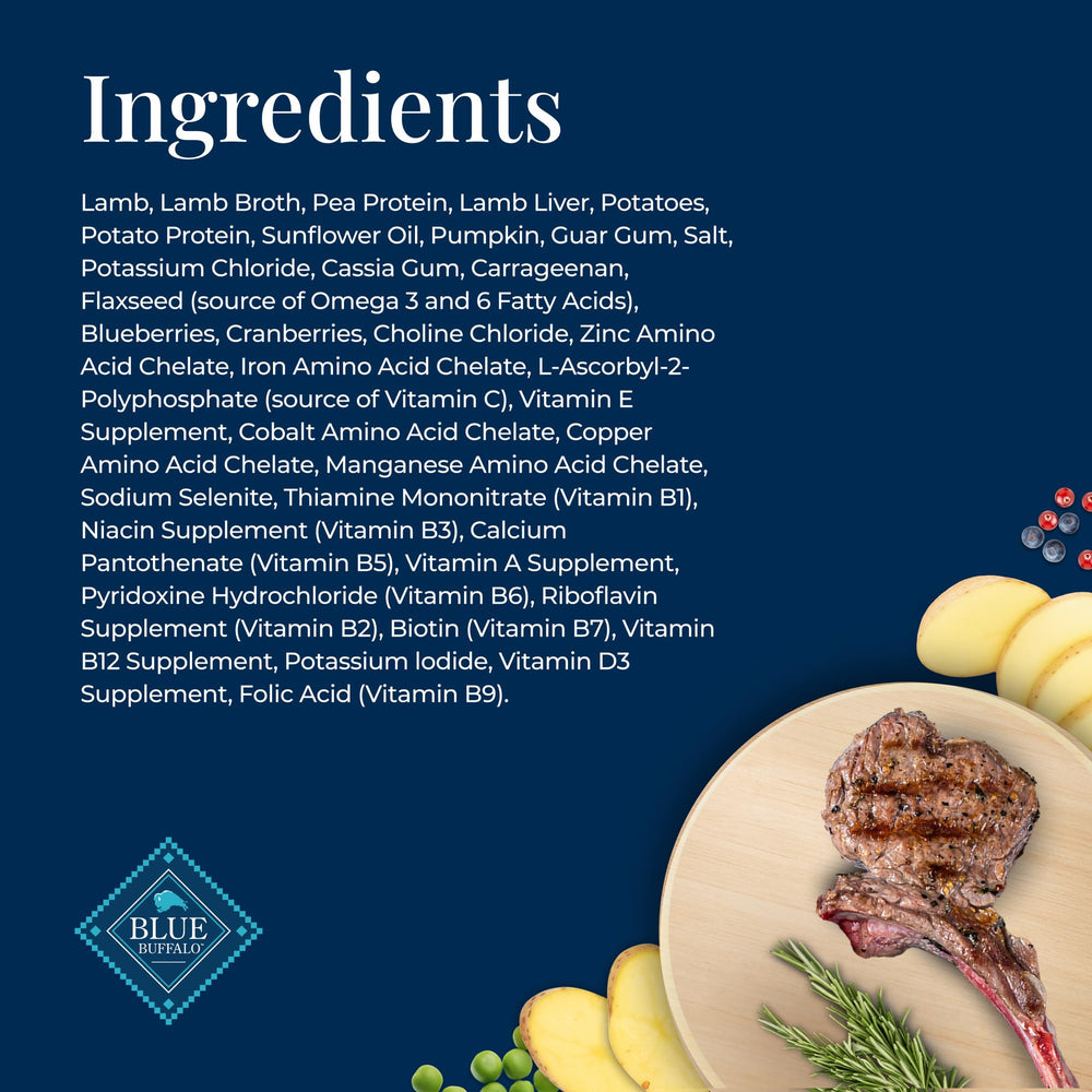 Blue Buffalo Basics omega-3 and omega-6 visuals highlight skin and coat care