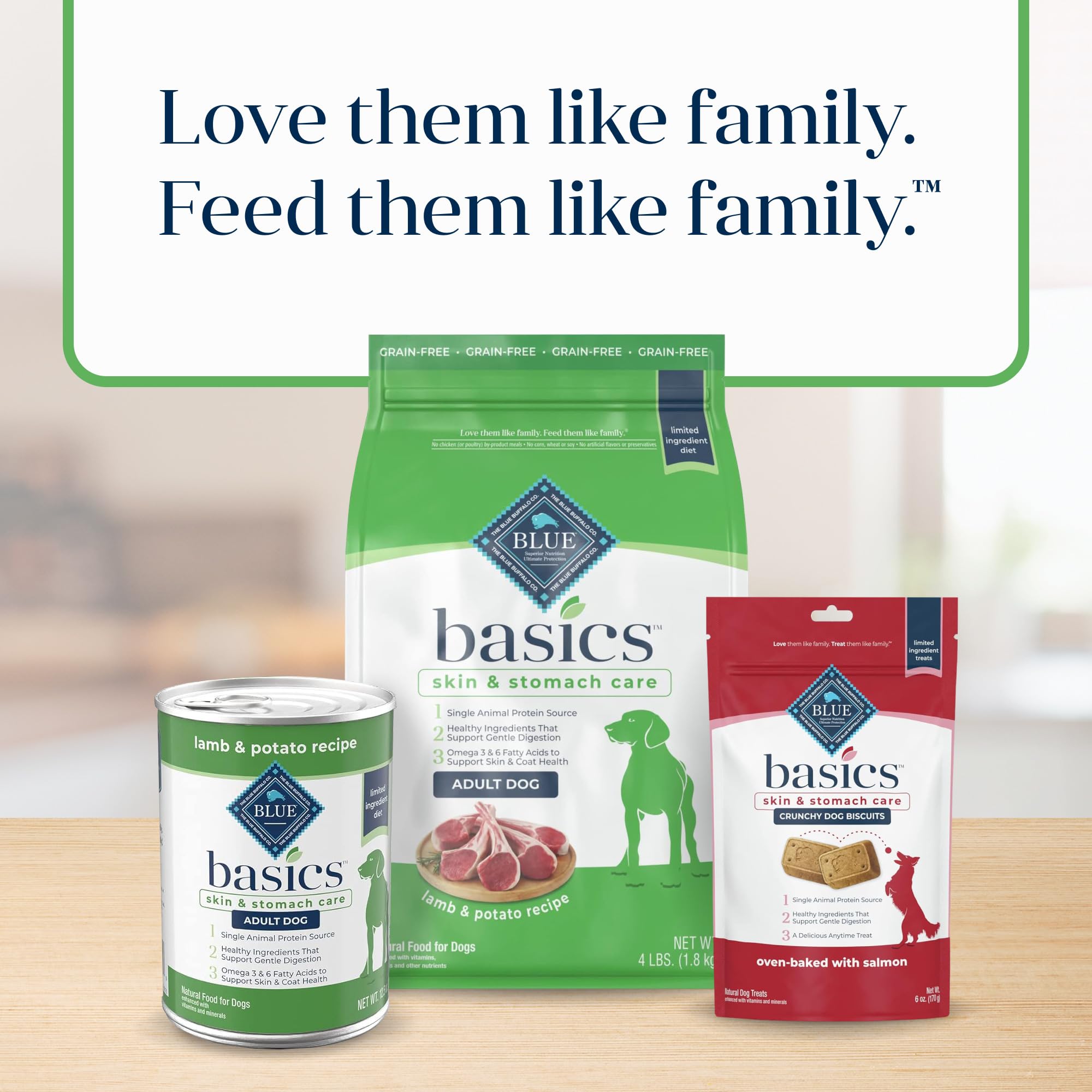 Blue Buffalo Basics 4-lb bag suits everyday meals for adult dogs