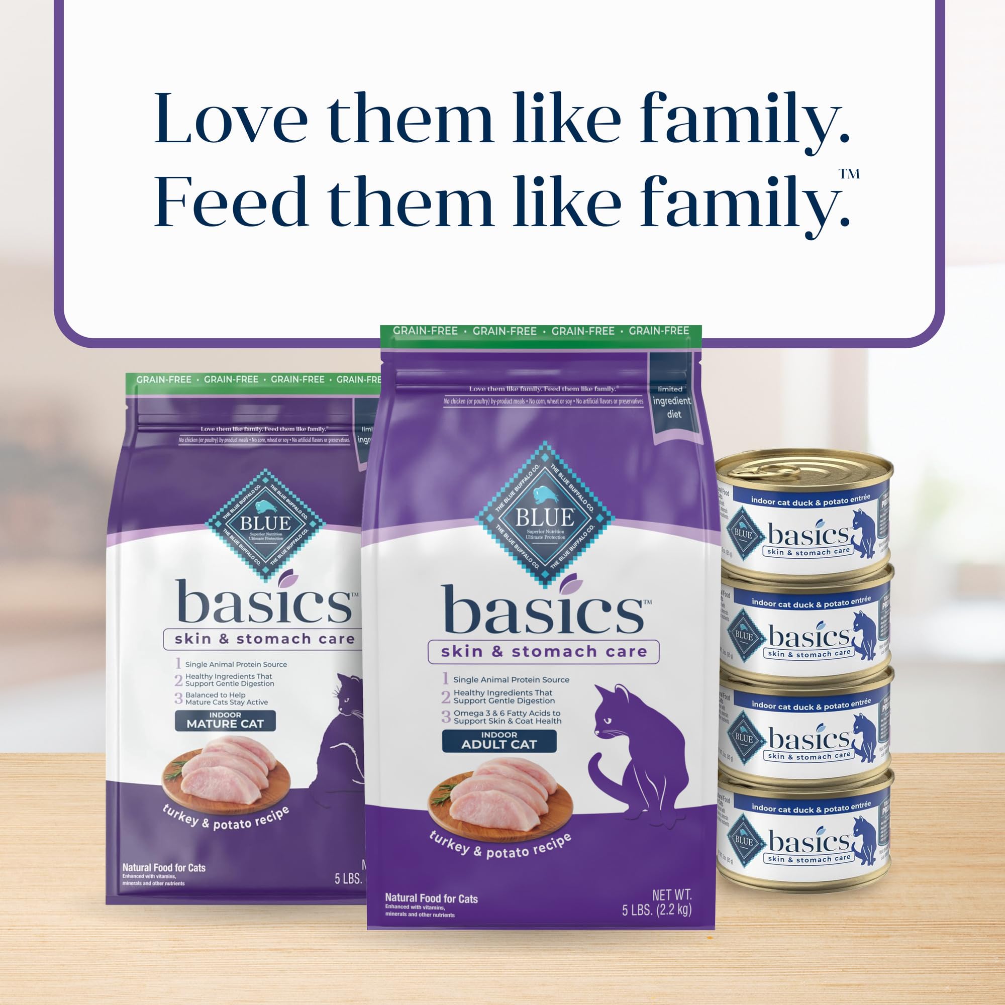 Blue Buffalo Basics pumpkin and pea fiber visual hints at gentle digestion