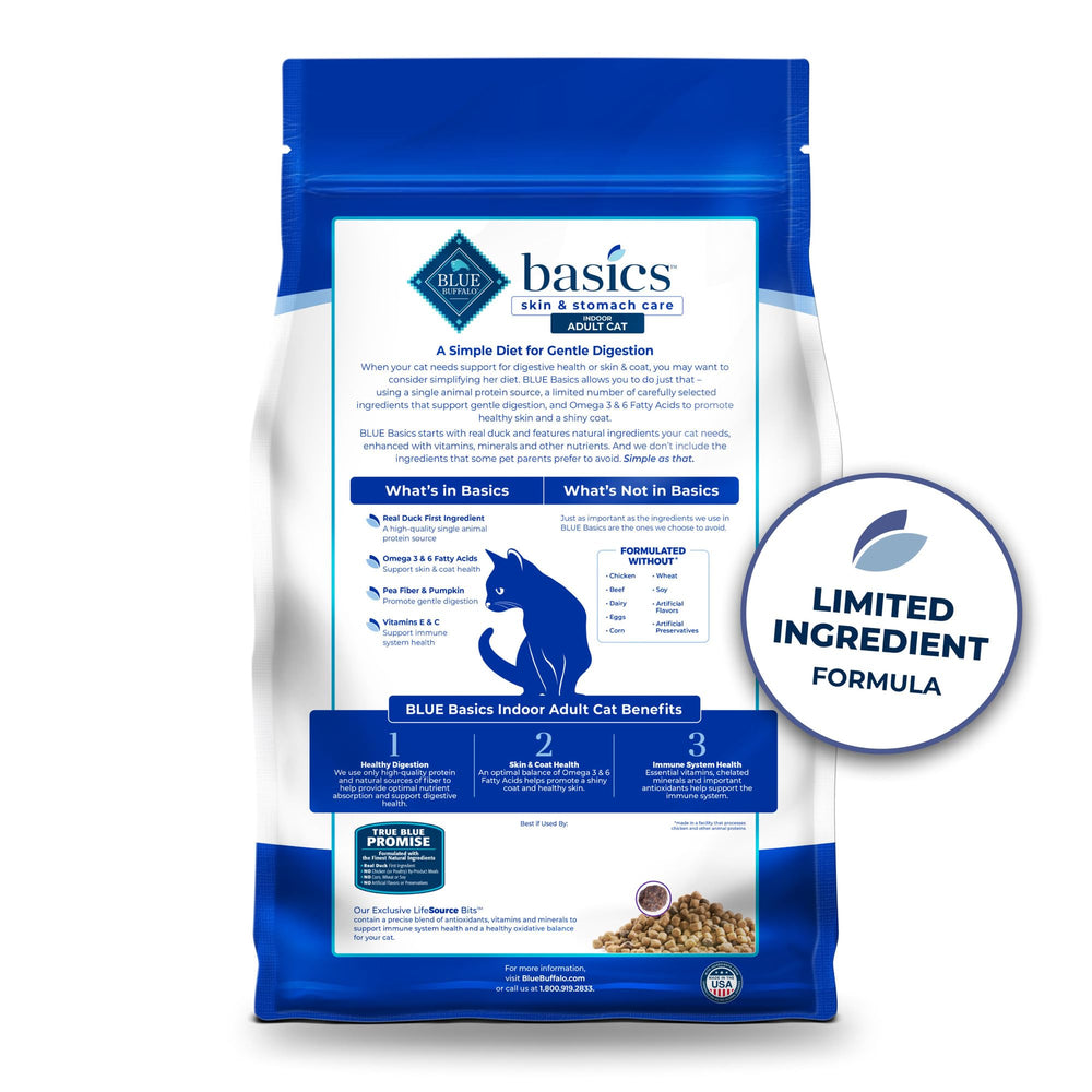 Blue Buffalo Basics real duck first ingredient highlights high-quality protein
