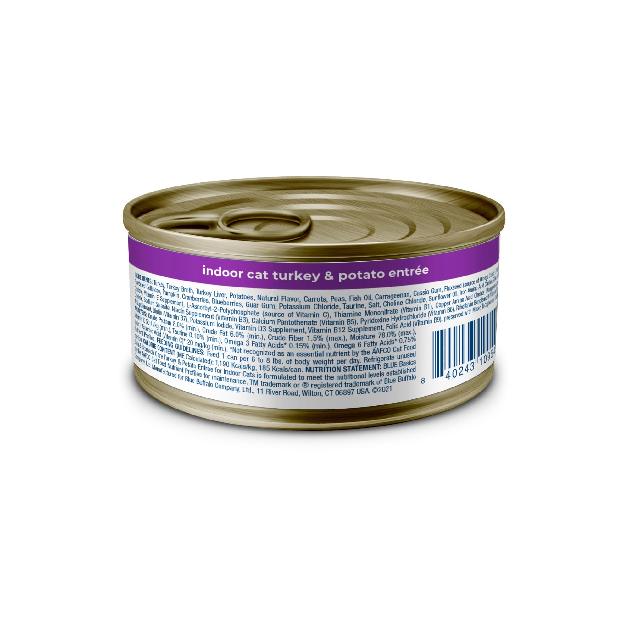 Blue Buffalo Basics skin-coat-omega-3-6 promotes healthy fur for indoor cats.