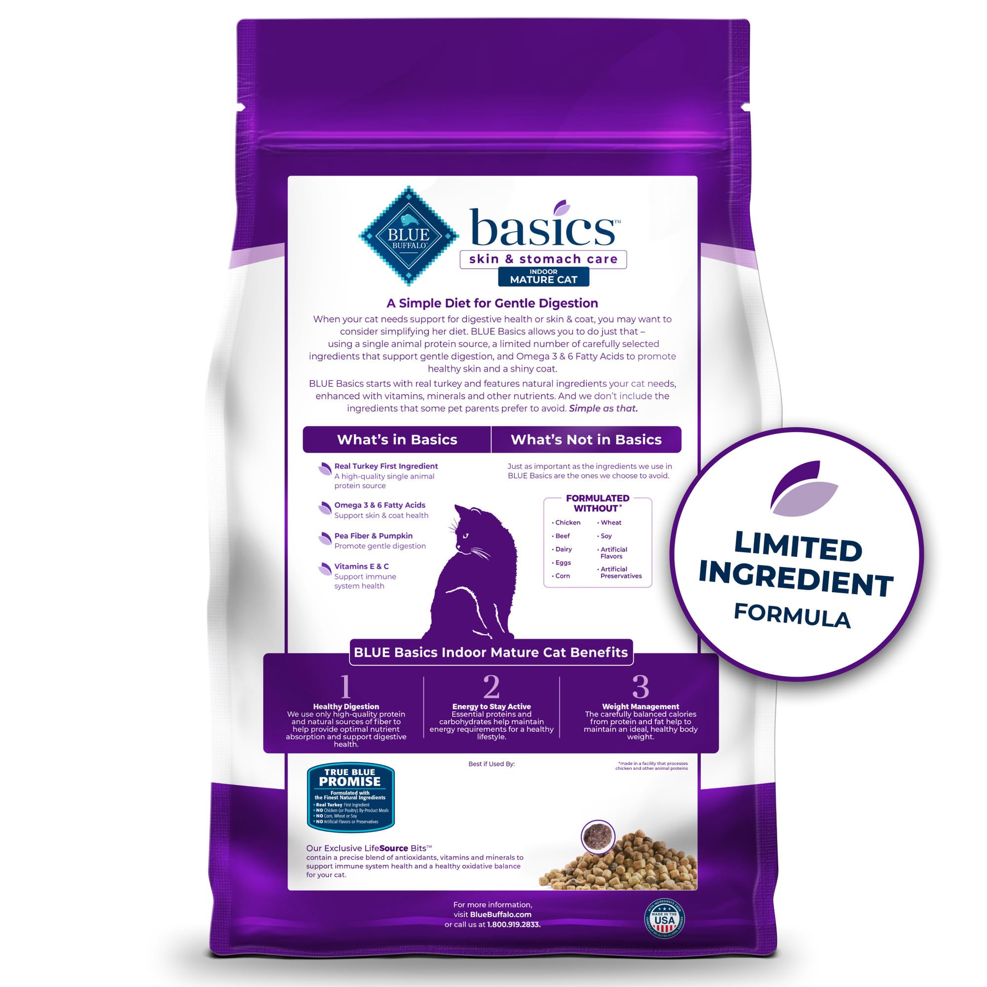 Blue Buffalo Basics Skin and Coat Support improves fur health and skin appearance