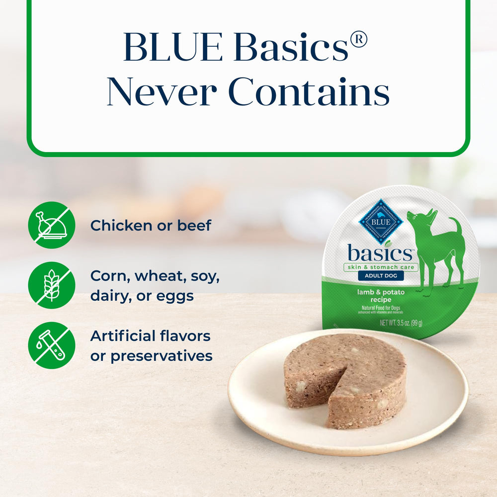 Blue Buffalo Basics small breed lamb cups packaging with 12 cups