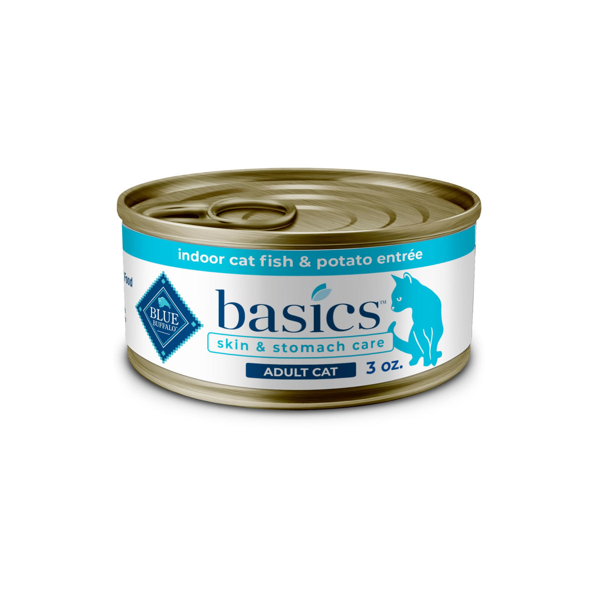 Blue Buffalo Basics wet cat food pate promotes gentle digestion.