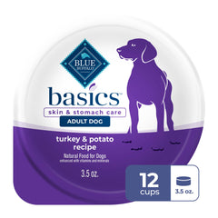 Blue Buffalo Basics turkey wet dog food for small breeds in 3.5 oz cups