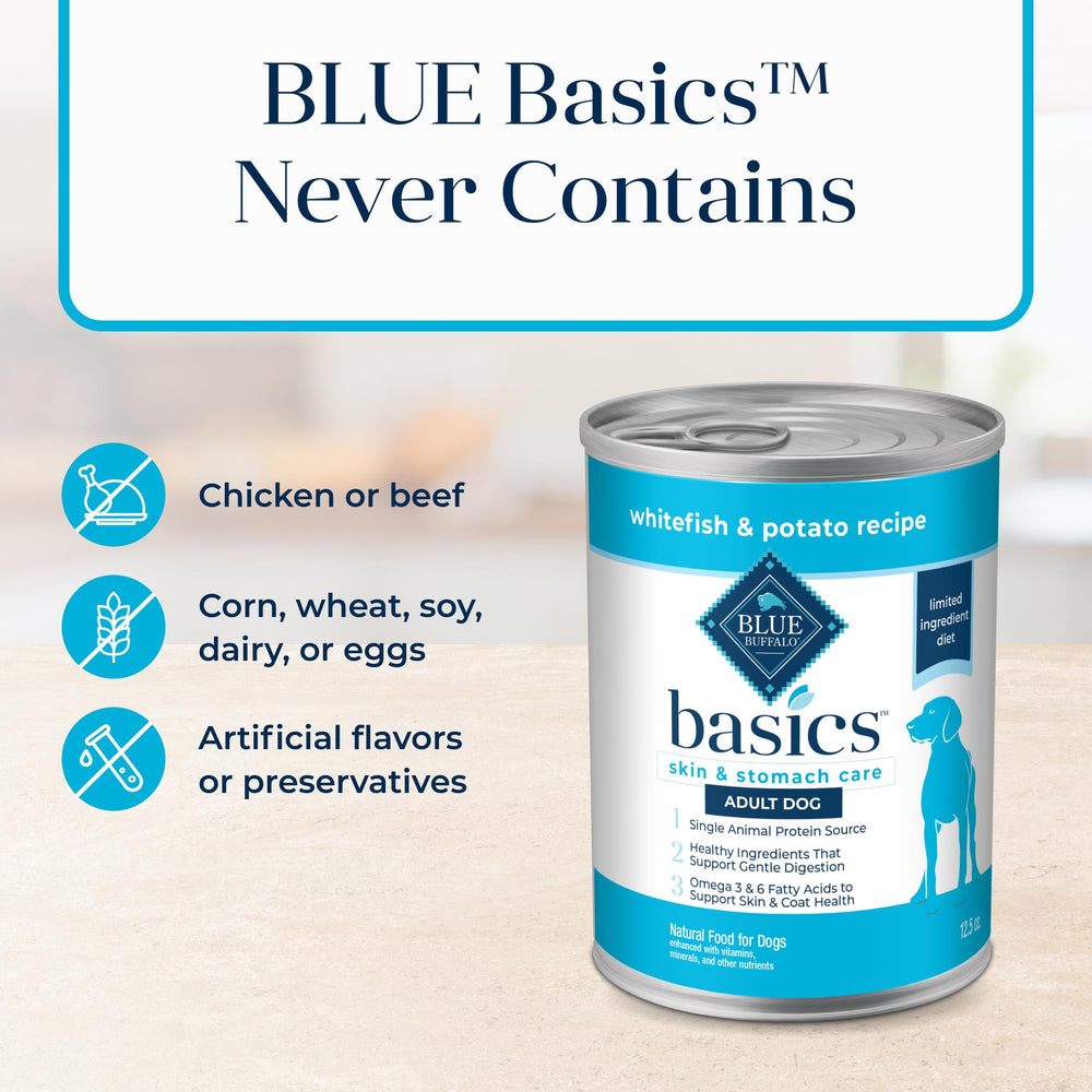 Blue Buffalo Basics whitefish first ingredient close-up benefits