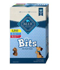 Blue Buffalo Blue Bits variety-pack front view showing two flavors for training rewards.