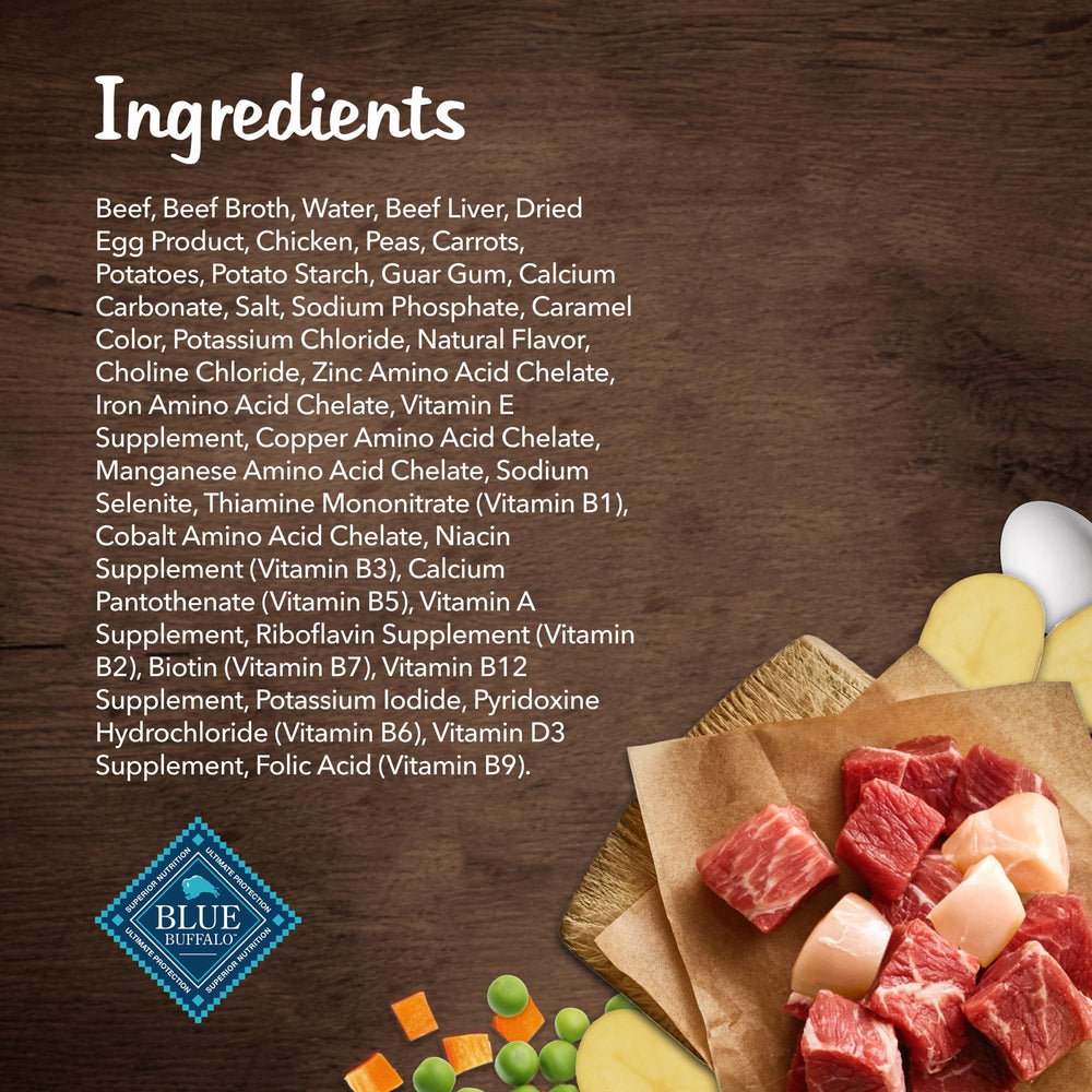 Blue Buffalo Blues Stews 12-pack display emphasizes convenient meal variety.