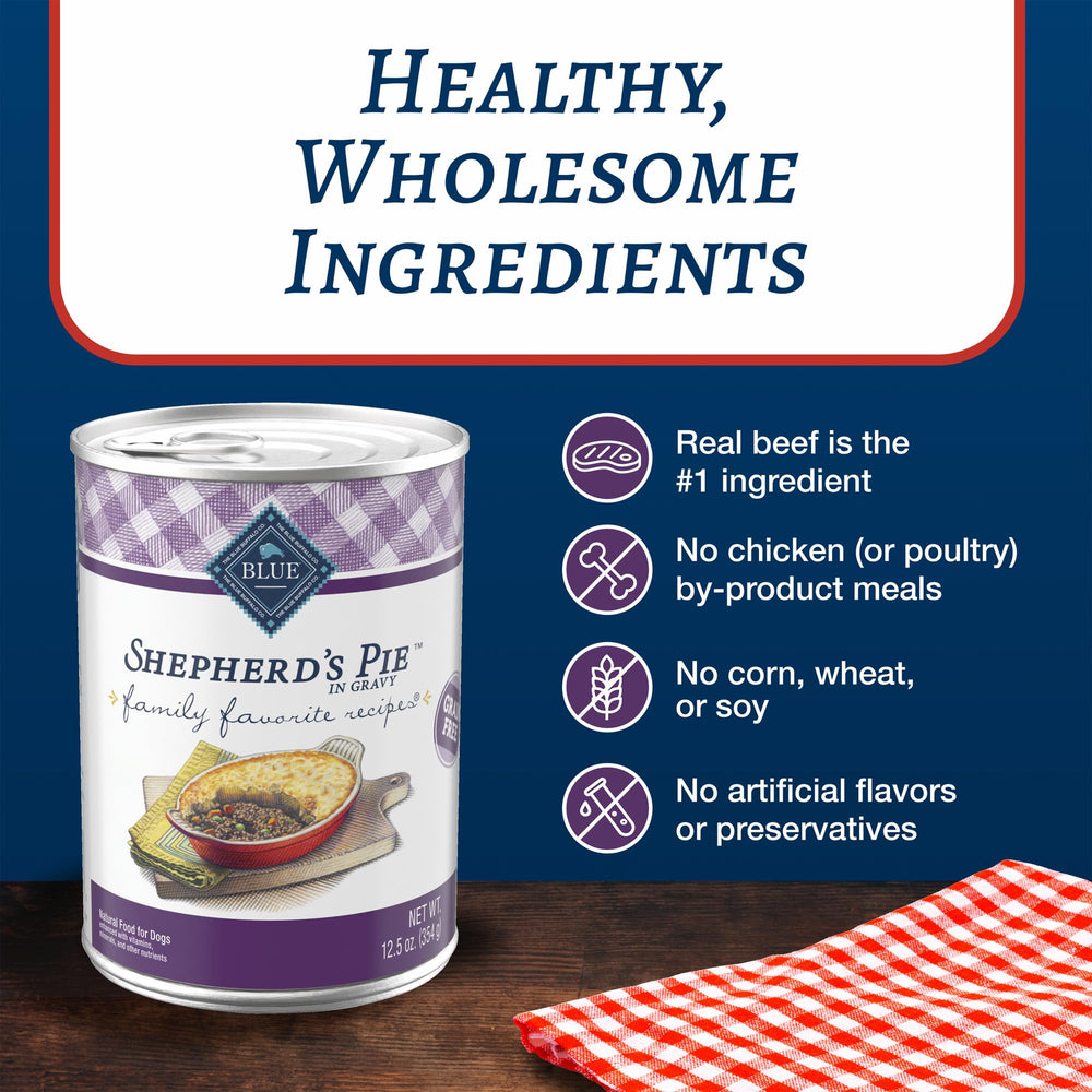Closeup of Blue Buffalo can label showing no chicken by-product meals