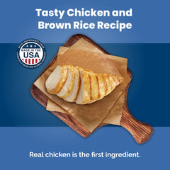 Blue Buffalo chicken-first formula supports lean muscles during daily activity.