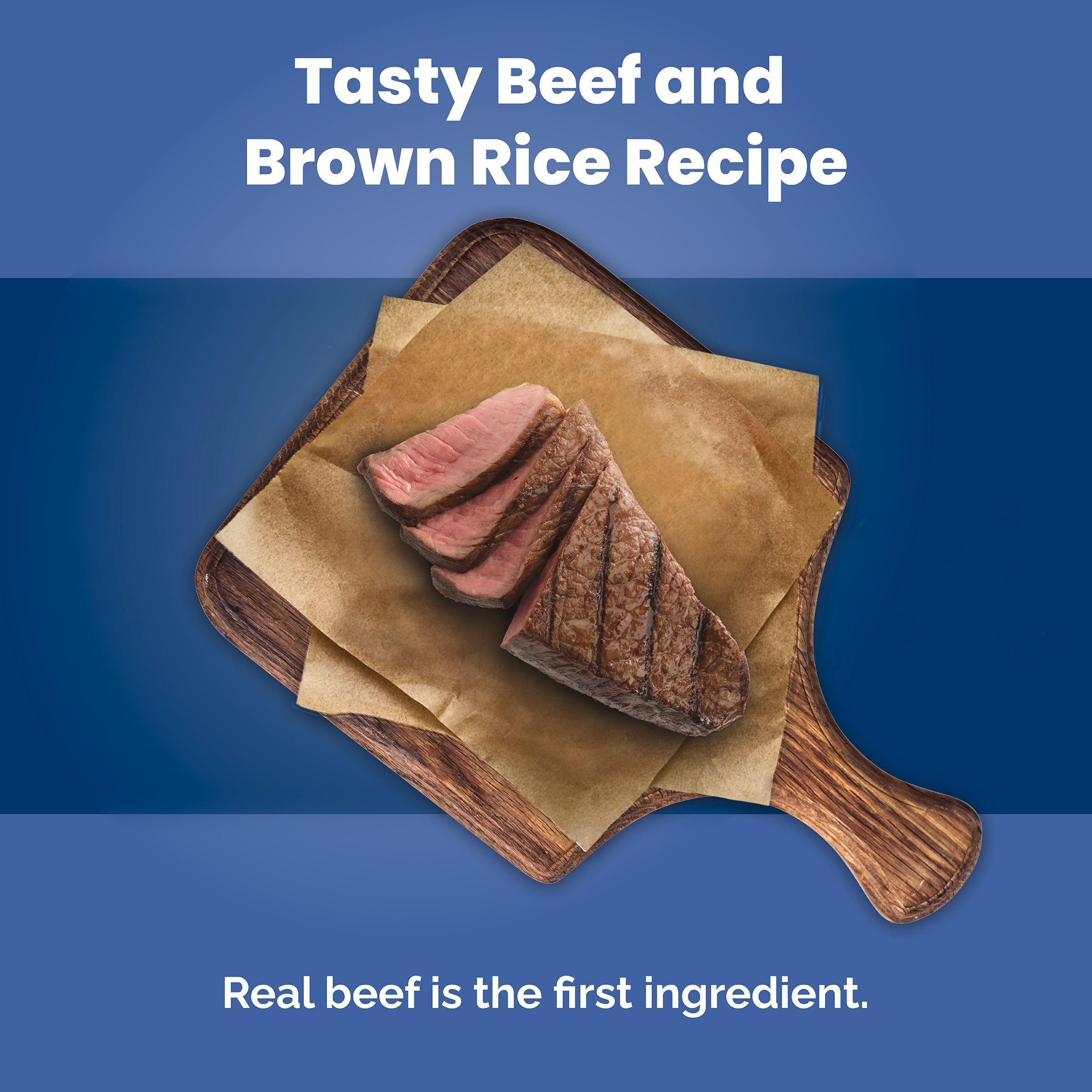 Blue Buffalo deboned beef first-ingredient kibble in a bowl.