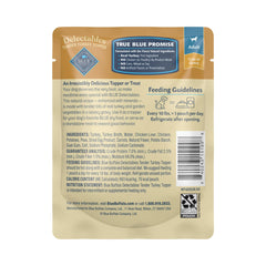 Blue Buffalo Delectables Tender Turkey Topper served on dry food for flavor