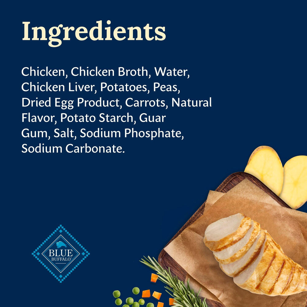 Blue Buffalo Delectables toppers served over dry dog kibble for enhanced flavor.
