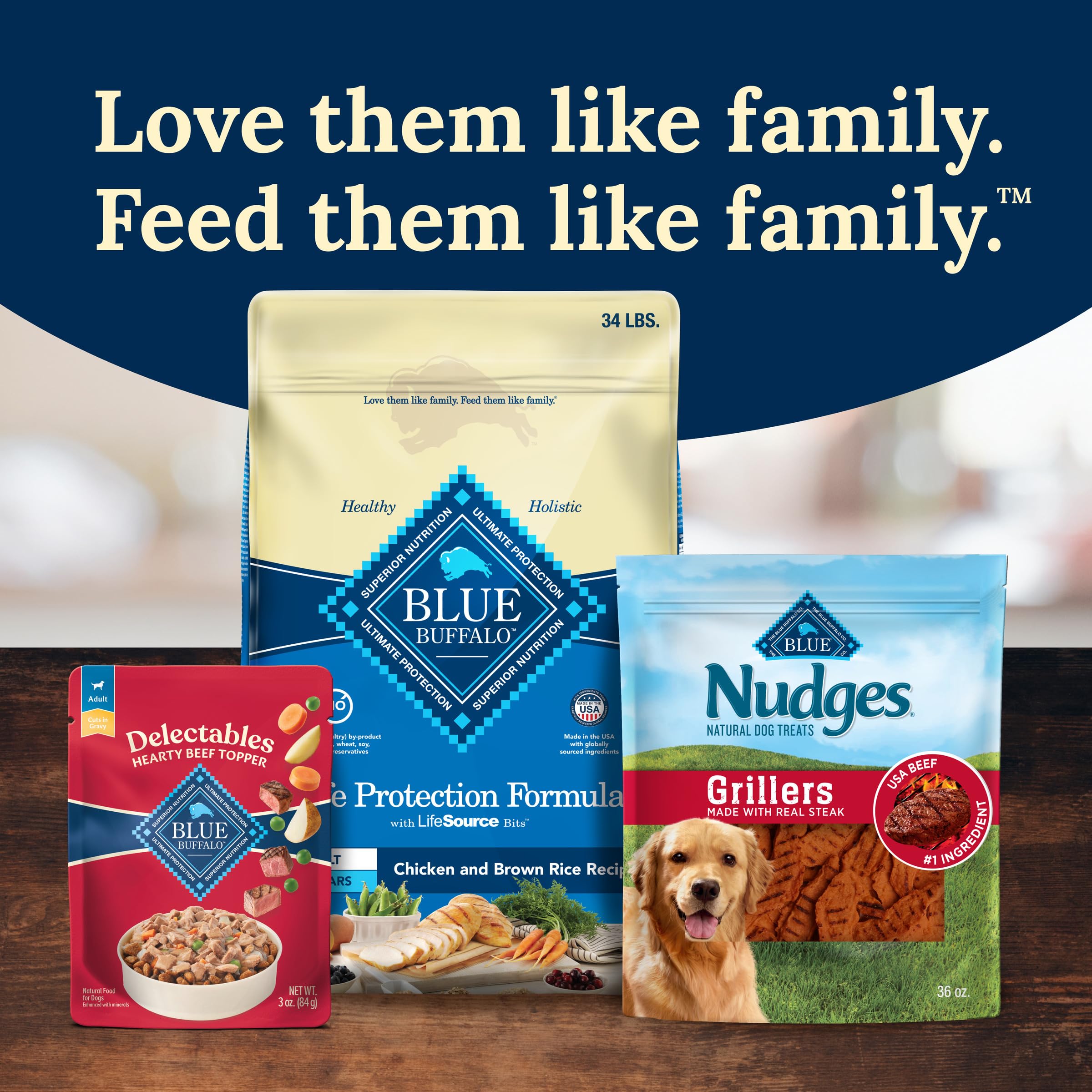 Blue Buffalo Delectables packaging detail highlights natural ingredients and no artificial flavors