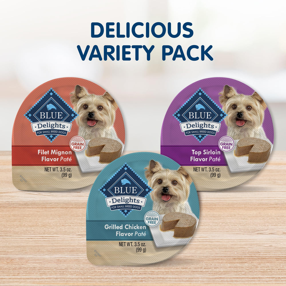 Blue Buffalo Delights chicken cups pate close-up, savory texture and convenient serving
