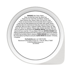 Blue Buffalo Delights grain-free cups highlight no chicken by-product meals for sensitive stomachs.