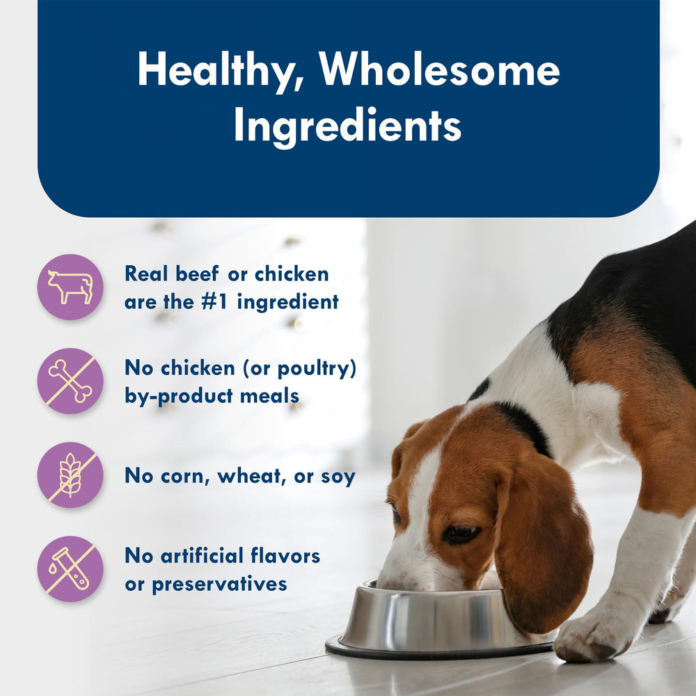 Blue Buffalo Delights no by-product meals or artificial flavors in a grain-free recipe.