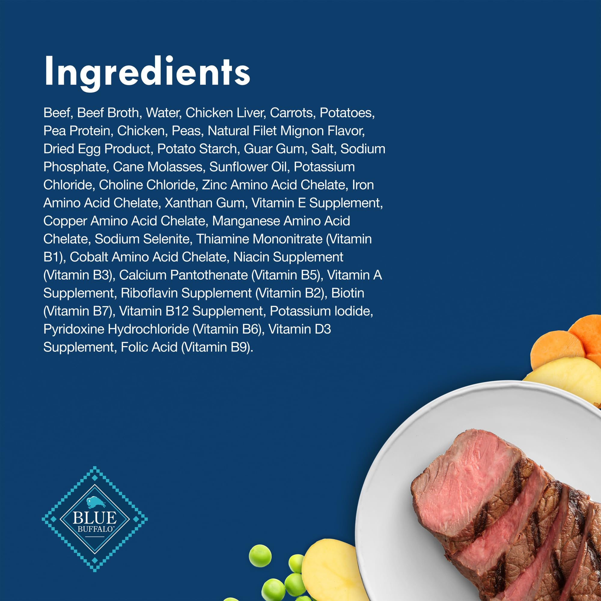 Blue Buffalo Delights natural ingredients enhanced with vitamins and minerals support a balanced daily diet.