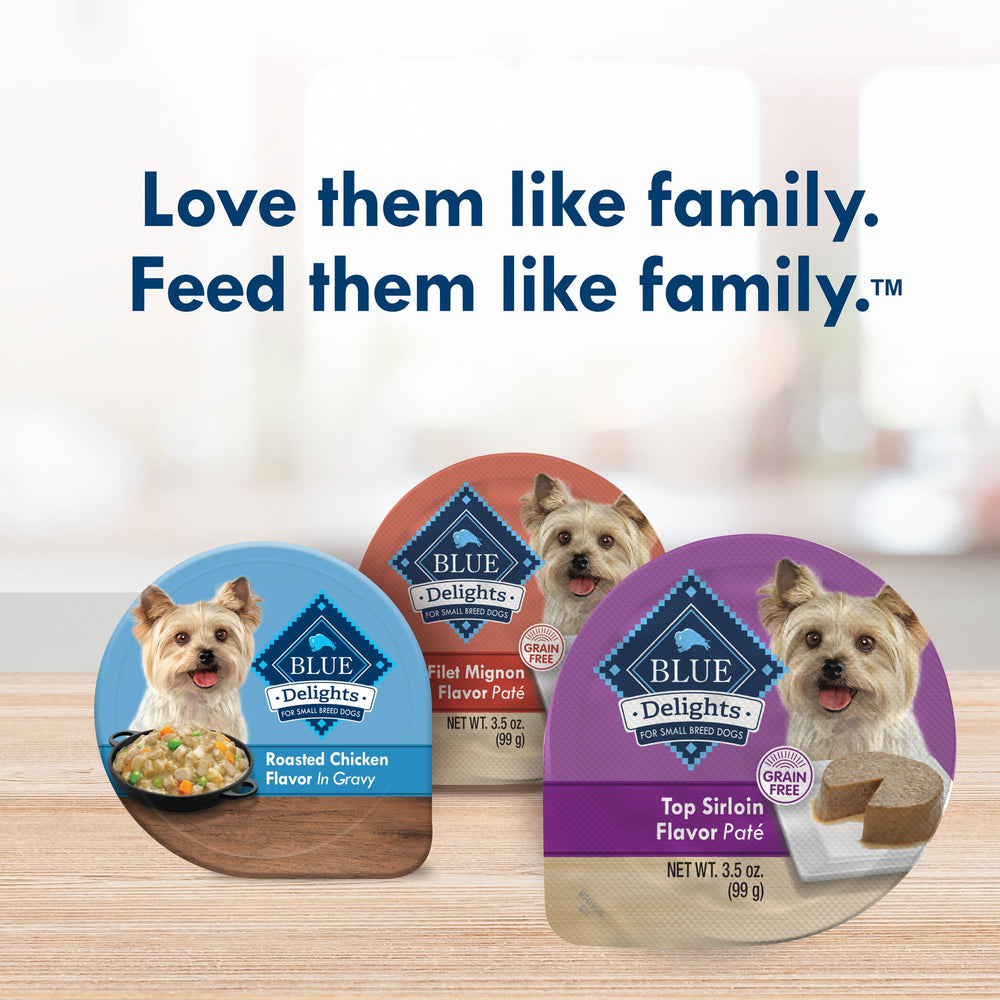 Blue Buffalo Delights packaging highlights ingredients and benefits
