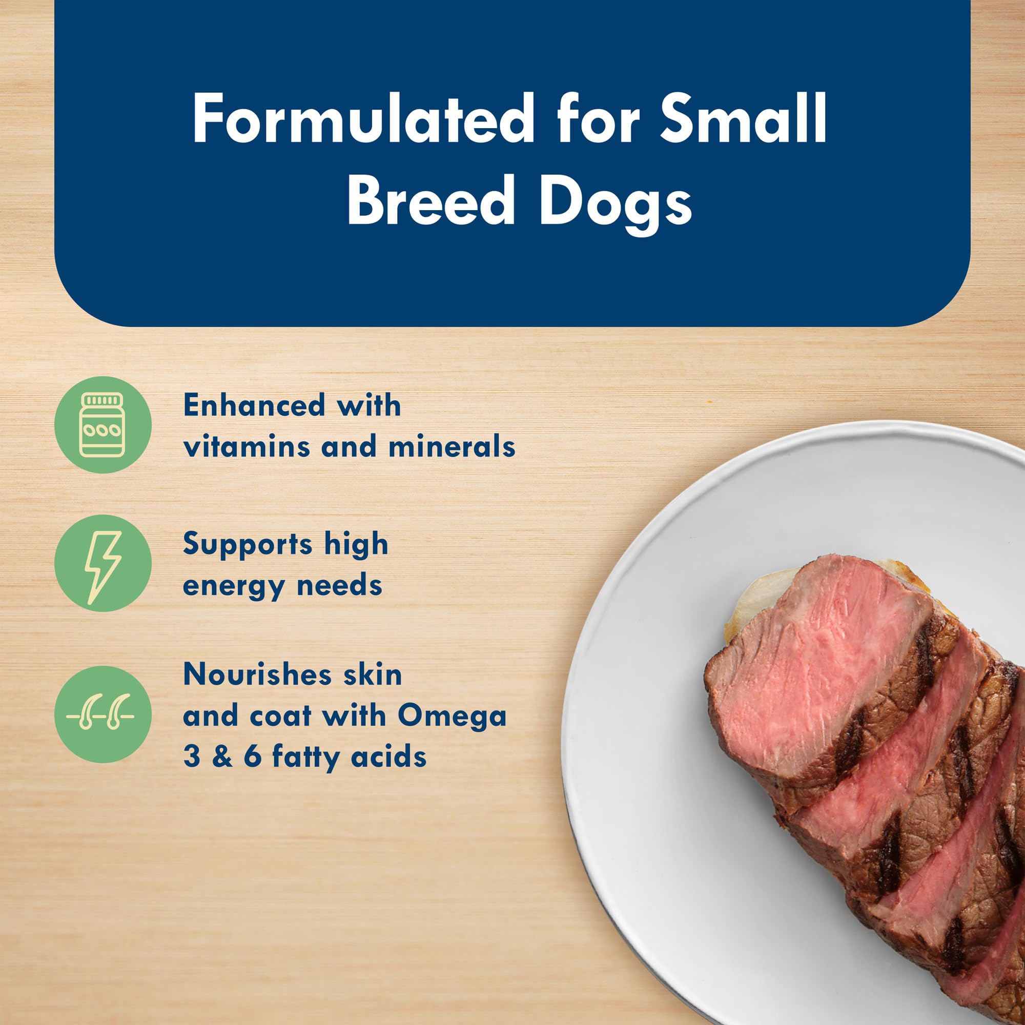 Blue Buffalo Delights small breed serving bowl with NY Strip in gravy