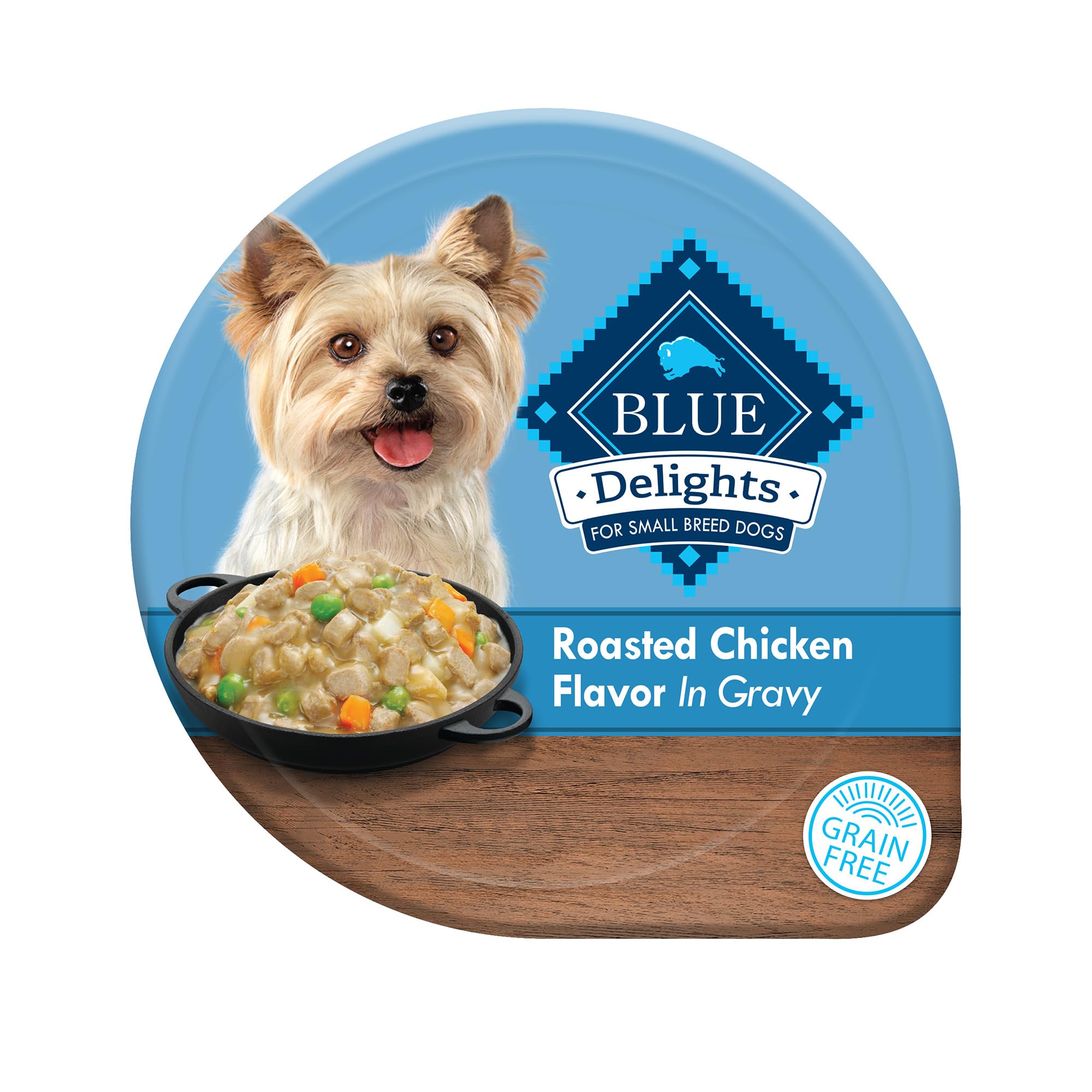 Blue Buffalo Delights Small Breed wet food with rotisserie chicken in hearty gravy for small dogs