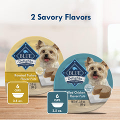 Blue Buffalo Delights turkey paté bowl-serve for convenient small-breed meals.