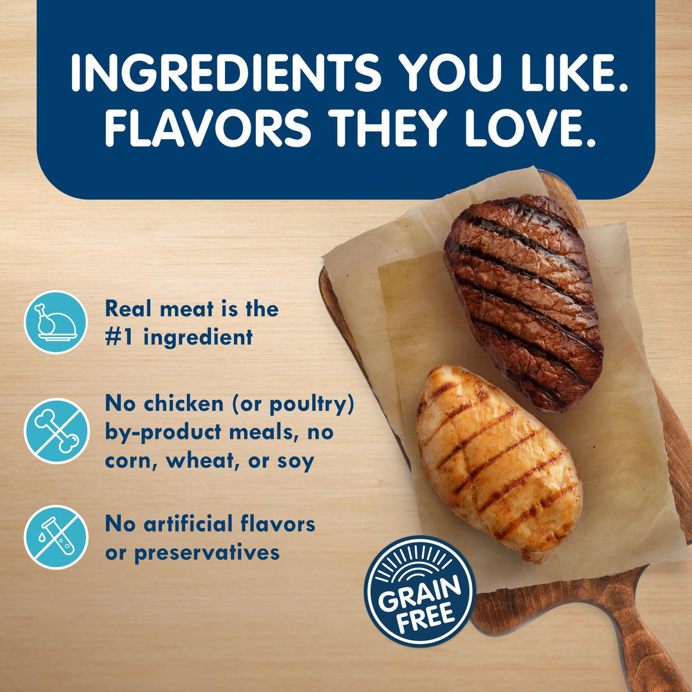 Blue Buffalo Delights 12-Cup Variety Pack image, convenient single-serve meals.