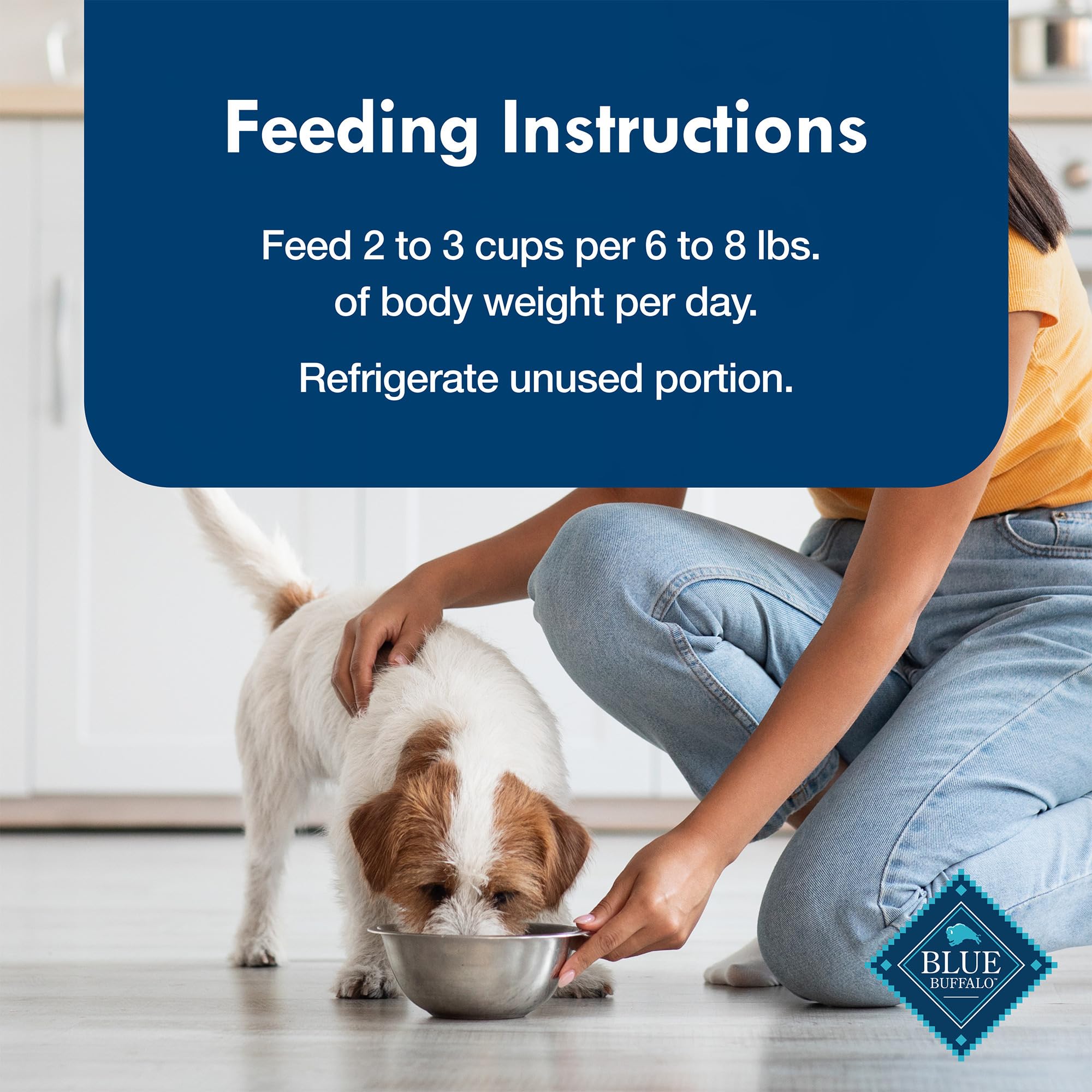 Blue Buffalo Delights Variety Pack Back Label details flavors, sizing, and feeding guidance.
