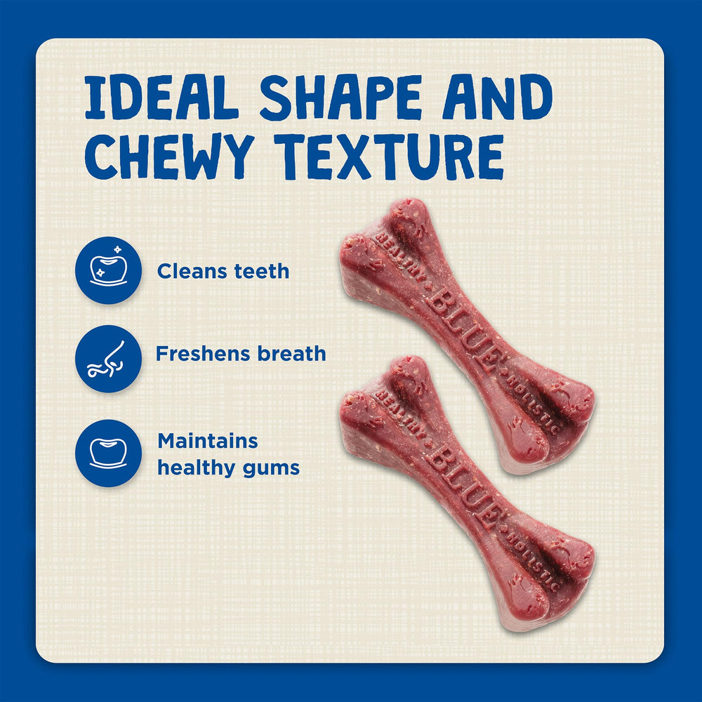 Blue Buffalo dental bones ingredients panel highlighting no poultry by-products