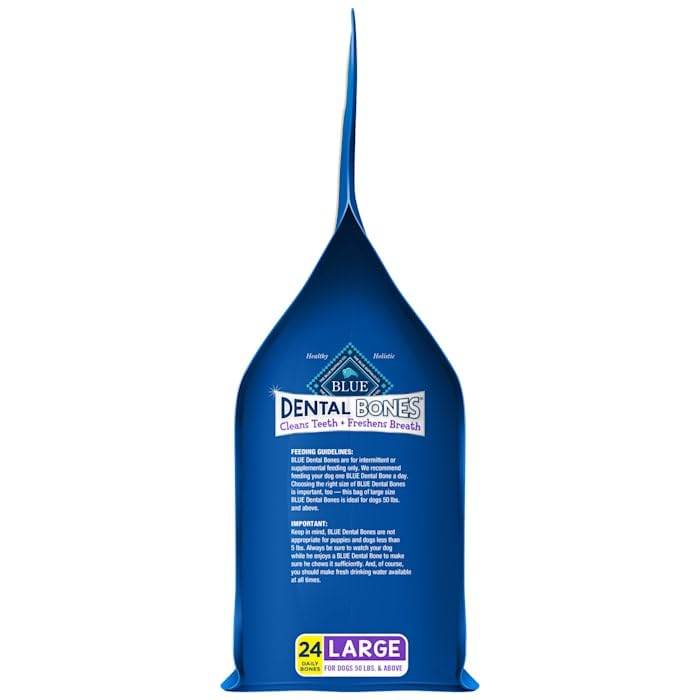 Blue Buffalo Dental Bones packaging jumbo bag on shelf